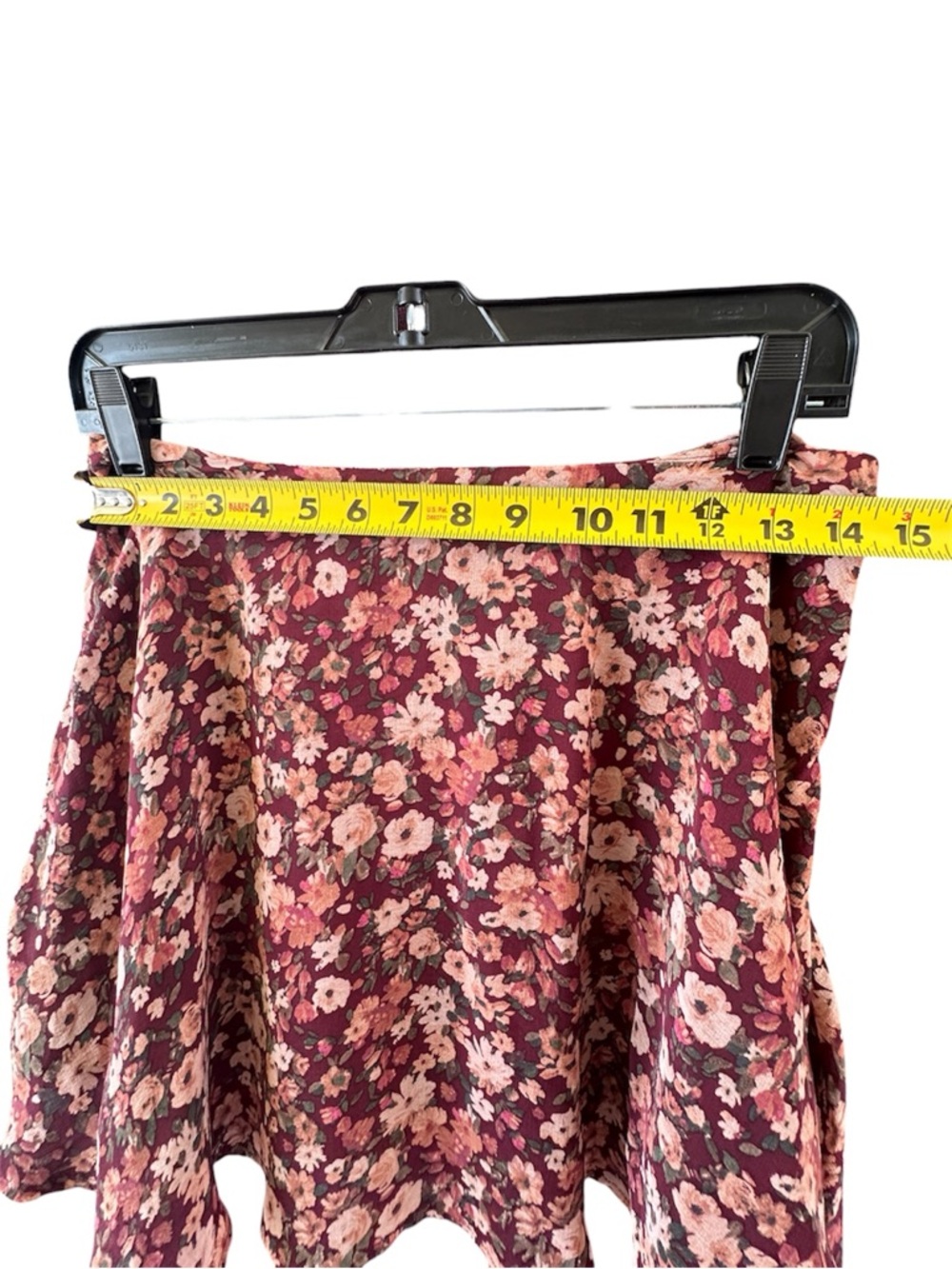 Altar'd State Floral Skirt in Burgundy and Pink - Picture 2 of 6